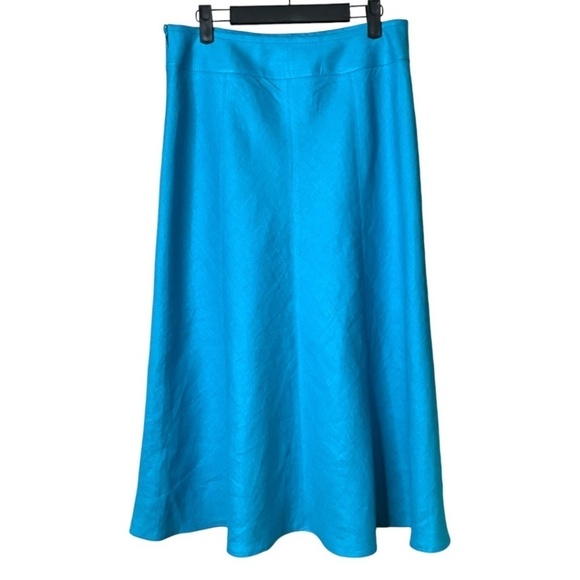 TALBOTS Petites 100% Pure Irish Linen Unlined A-Line Midi Skirt Side Zipper 6P - Picture 3 of 7